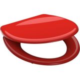 Toiletzitting schutte red duroplast met soft close en quick release gelakt rood