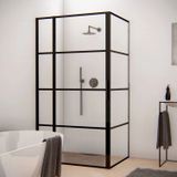 Bws douchecabine frame 80x150 cm 8 mm nano glas mat zwart raster