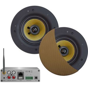 Wifi-Audiosysteem Aquasound (Airplay + Dlna) 50 Watt, Incl Samba Speakers 205 mm, 230V/12V, Lan /Wlan Brushed Bronze