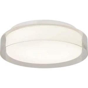 Plafond/wandlamp bellezza bagno bart ip44 3000 kelvin 30x9 cm smd led mat wit glas/helder glas