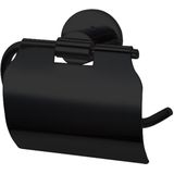 Toiletrolhouder best design nero zwart met klep
