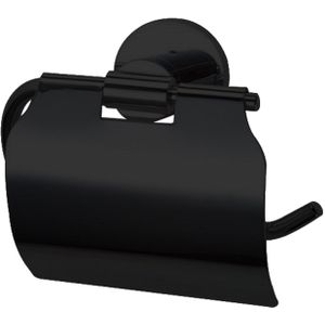 Toiletrolhouder best design nero zwart met klep