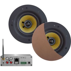 Wifi-Audiosysteem Aquasound (Airplay + Dlna) 50 Watt, Incl Samba Speakers 205 mm 230V/12V, Lan /Wlan Brushed Red Gold