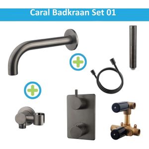 Wiesbaden Badkraan Inbouw Set Caral 01 Gunmetal