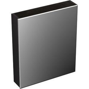 Spiegelkast forzalaqua uni 59.5x68.5x12.5 cm 1 deur links tweezijdig spiegel eiken black oiled