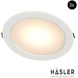 Inbouwspot Häsler Toledo Incl. Fase Aansnijding Dimbaar 13.7 cm 8 Watt Warm Wit Set 3x
