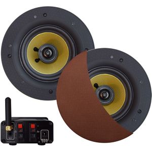 Bluetooth Audiosysteem Aquasound (70 Watt / Bt4.0 / Auto-Aux) Met Zumba Speakerset, 230V/18V Brushed Koper