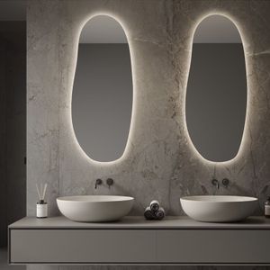Spiegel martens design amsterdam ovaal 50x100 cm met verlichting en verwarming