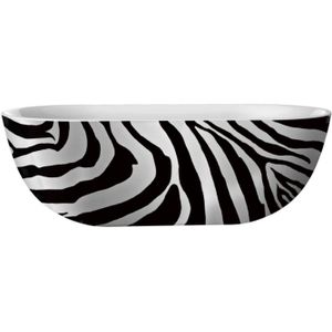 Vrijstaande bad best design 180x86 cm zebra acryl bicolor zwart wit