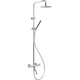 Bws round thermostatische bad/douche combinatie opbouwset chroom