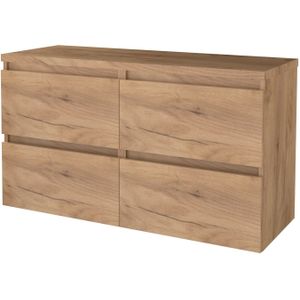 Badmeubelset bws salt 120x46 cm greeploos 4 lades met afdekplaat whisky oak