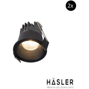 Inbouwspot häsler canco incl. Fase aansnijding dimbaar 5 cm 3.6 watt warm wit set 2x