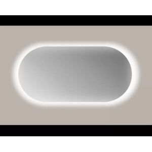 Spiegel sanicare q-mirrors 100x70 cm ovaal met rondom led warm white en afstandsbediening incl. Ophangmateriaal