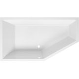 Ligbad boss & wessing delta 160x90 cm asymmetrisch links acryl wit