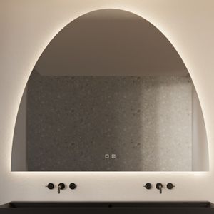 Spiegel gliss design eos 100x120 cm met ronding naar boven en spiegelverwarming