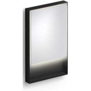 Clou look at me spiegel 2700k led-verlichting ip44 omlijsting in mat zwart 50x8x80 cm