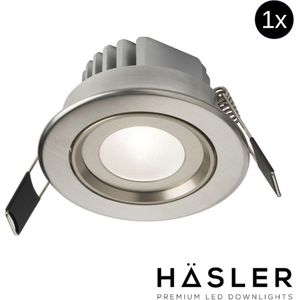 Inbouwspot häsler tarragona incl. Fase aansnijding dimbaar 8 cm 4 watt helder wit rvs set 1x