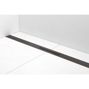 Douchegoot Easy Drain R-Line Clean Brushed Black Chrome (Alle Maten)