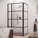 Bws douchecabine frame 80x120 cm 8 mm nano glas mat zwart raster