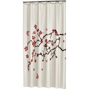 Sealskin Blossom - Douchegordijn 180x200 cm - Polyester - Rood