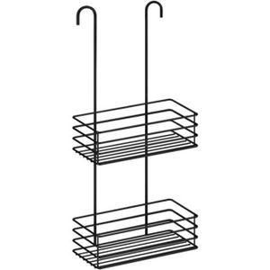 Dubbele douchemand hangend smedbo zelfklevend 66x25x12 zwart