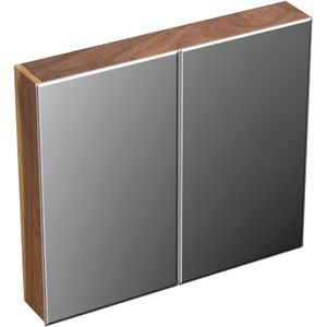Spiegelkast forzalaqua uni 80x12.5x68.8 cm 2 deuren tweezijdig spiegel noten pure walnut