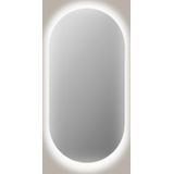 Spiegel sanicare q-mirrors 40x80 cm ovaal/rond met rondom led warm white incl. Ophangmateriaal met sensor