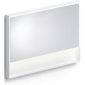 Clou look at me spiegel 2700k led-verlichting ip44 omlijsting in mat wit 110x8x80 cm
