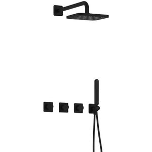 Complete thermostatische douche InBouwSet Gal met 2 stopkranen IBSGL70BL OUTLET