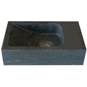 Hardstenen fontein mini rechts zonder kraangat 18x30x8 cm