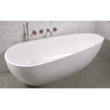 Vrijstaand bad luca sanitair vasca 183x85x61,5 cm mineral stone glans wit
