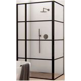 Black Friday: -10% - Bws douchecabine frame 90x140 cm 8 mm nano glas mat zwart raster