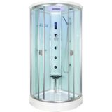 Stoomcabine boss & wessing white pearl 100x100 cm thermostaat mp3 stoom 6mm