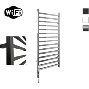 Elektrische Radiator Sanicare HWV - Qubic Met Wifi 126,4x60 cm Chroom 565W Met Thermostaat Chroom Linksonder