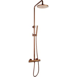 Regendoucheset Opbouw Sanilux Blair Thermostatisch Douchekop 30 cm Brons