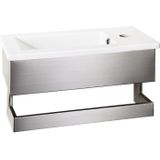 Design fontein differnz calpa 40x20x21 cm kunstmarmer wit en rvs