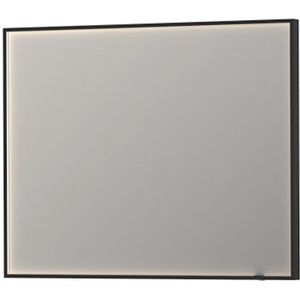 Spiegel ink sp19 rechthoek in stalen kader met indirecte colour changing led verlichting 120x4x80 cm mat zwart