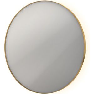 Spiegel ink sp17 rond colour changing led rondom 120x4x120 cm dimbaar in aluminium kader mat goud