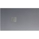 Douchebak vm go krypton 180x70x3 cm polybeton rechthoek grijs
