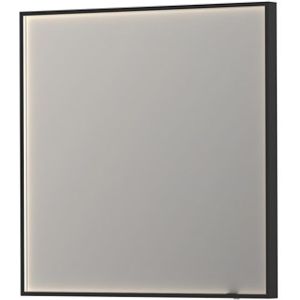 Spiegel ink sp19 rechthoek in stalen kader met indirecte colour changing led verlichting 80x4x80 cm mat zwart