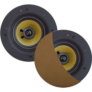 Speakerset Aquasound Rumba 45W (0,5" Tweeter) Rond 120 mm, Diepte 55 mm, Randloos, Ipx4, Brushed Gold