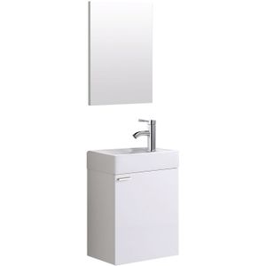 Fonteinkast BWS Amelia Onderkast Wastafel En Met Spiegel 40x22x60 cm Wit