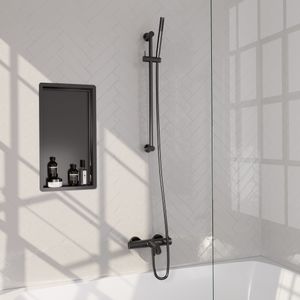 Brauer - Stripe - Opbouw Baddouche Thermostaatkraan Set 01 - Gunmetal Geborsteld PVD