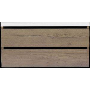 Onderkast Sanilux Trendline Met Greeplijst Mat Zwart 100x47x52 cm Tabak Oak
