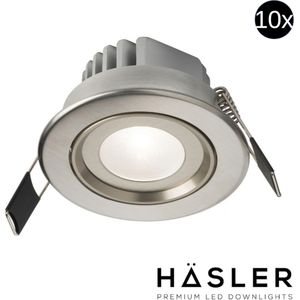 Inbouwspot Häsler Tarragona Incl. Fase Aansnijding Dimbaar 8 cm 4 Watt Helder Wit RVS Set 10x