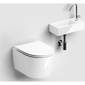 Toilet met fontein clou inbe glanzend wit