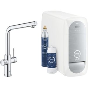 Bruisendwater keukenkraan grohe blue home duo starterkit chilled en sparkling water l uitloop rvs look