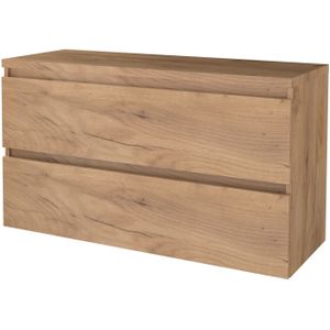 Badmeubelset bws salt 120x46 cm greeploos 2 lades met afdekplaat whisky oak