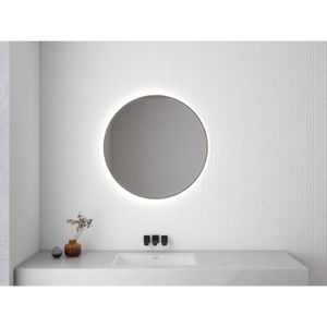Ronde Spiegel BWS Sifo met LED, Dimbaar 60 cm Geborsteld Messing