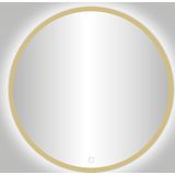 Badkamerspiegel best design venetië nancy led verlichting 140x140 cm rond mat goud